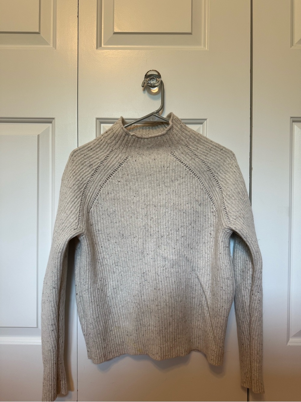 J. Crew Women’s Off White Ribbed MockNeck Sweater